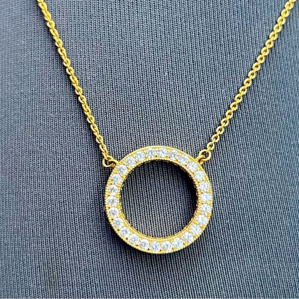 Pandora Logo Pavé Circle Collier Necklace in Gold